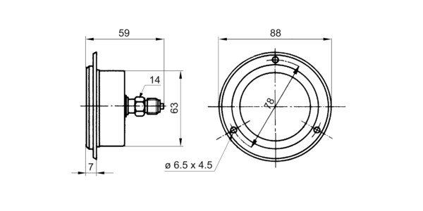 MIT3-B22.B20 | Utility pressure gauge with damping fluid | Bourdon ...